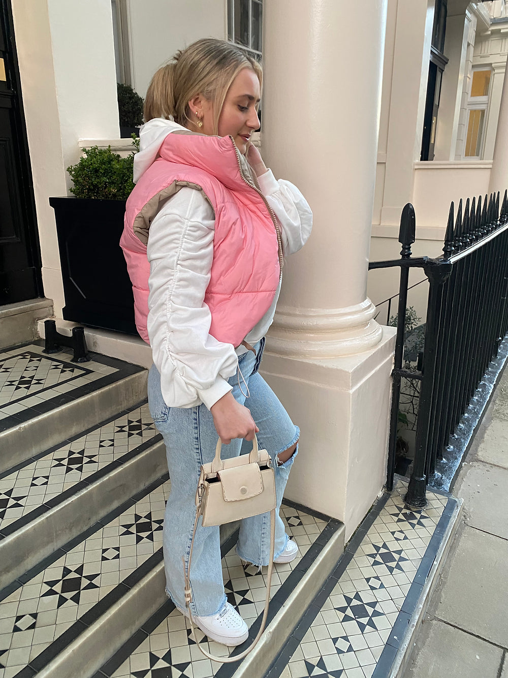 Beige/Pink Reversible Gilet