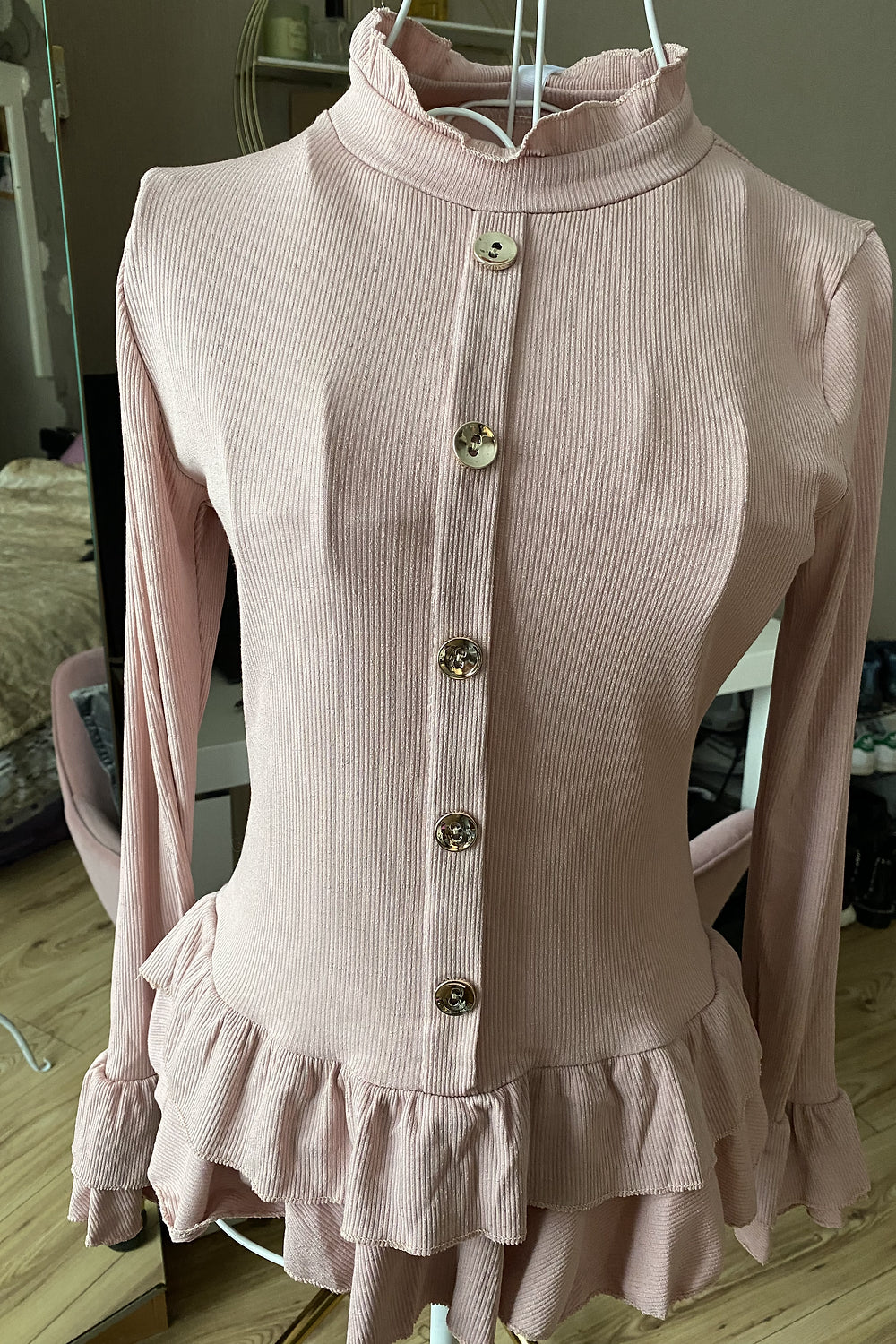 Dusky Pink Frilly Long Sleeve Set