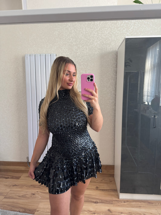 Premium Black Sequin Dress