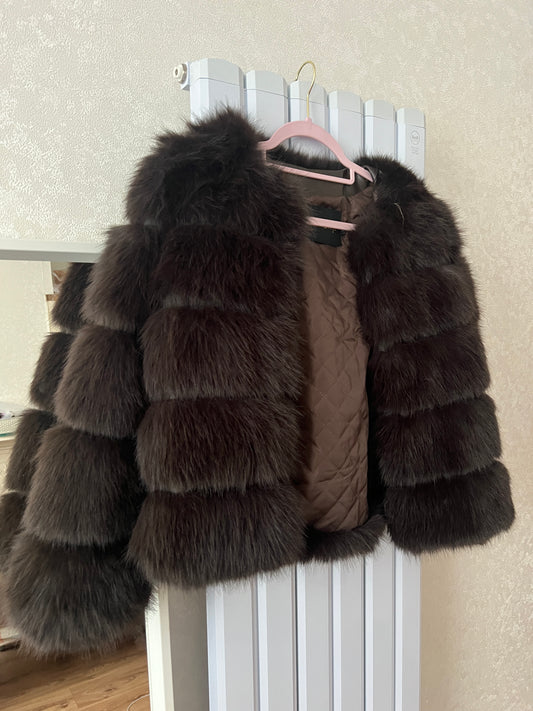 Coffee 5-Row Coat Size UK 8-10