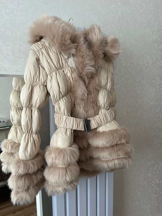 Beige Romany Coat Size UK 8-10