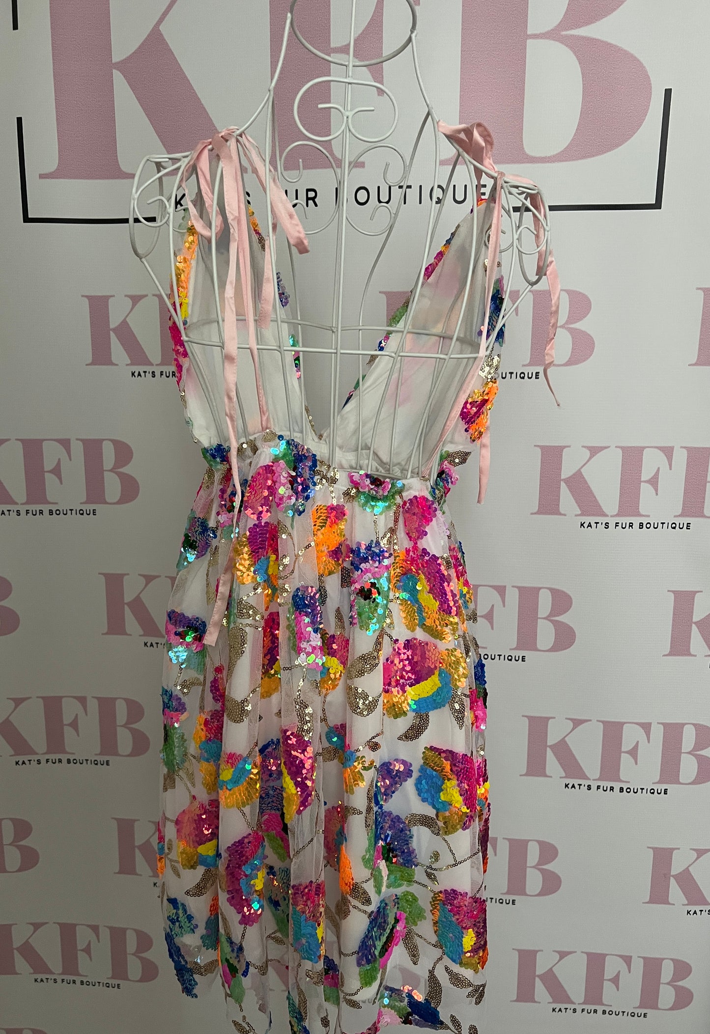 White Sequin Ibiza Dress