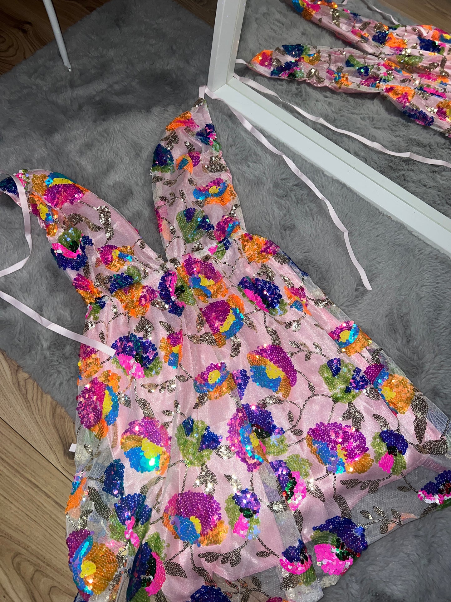 Light Pink Sequin Ibiza Dress