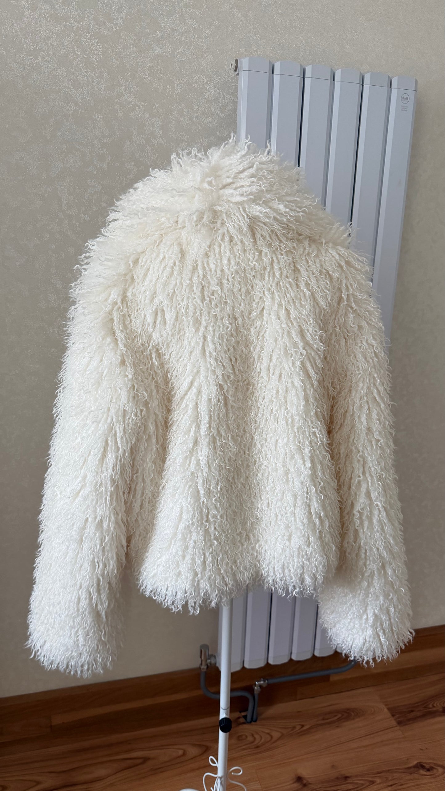 White Mongolian Fur Coat