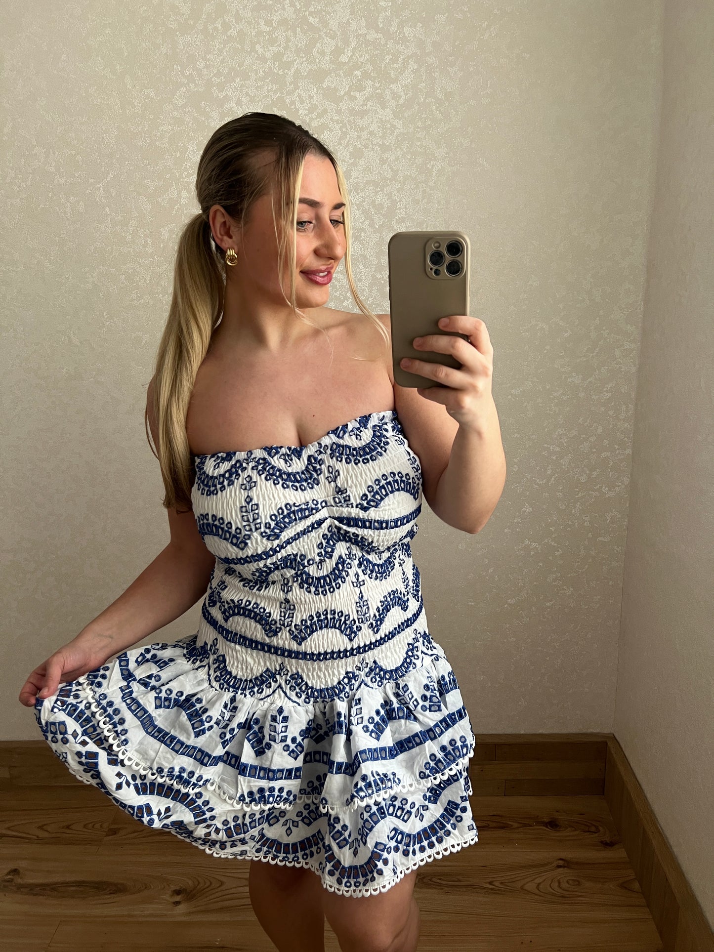 White and Blue Rara Dress