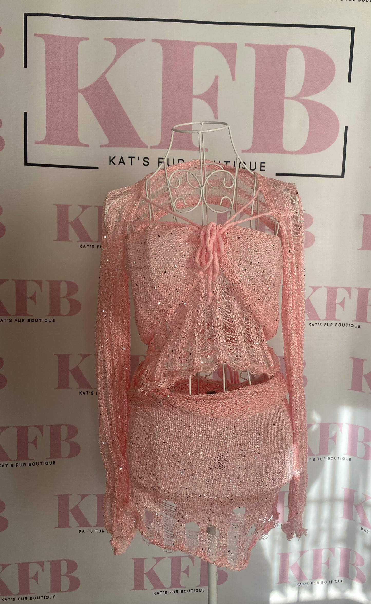 Pink Sequin Set