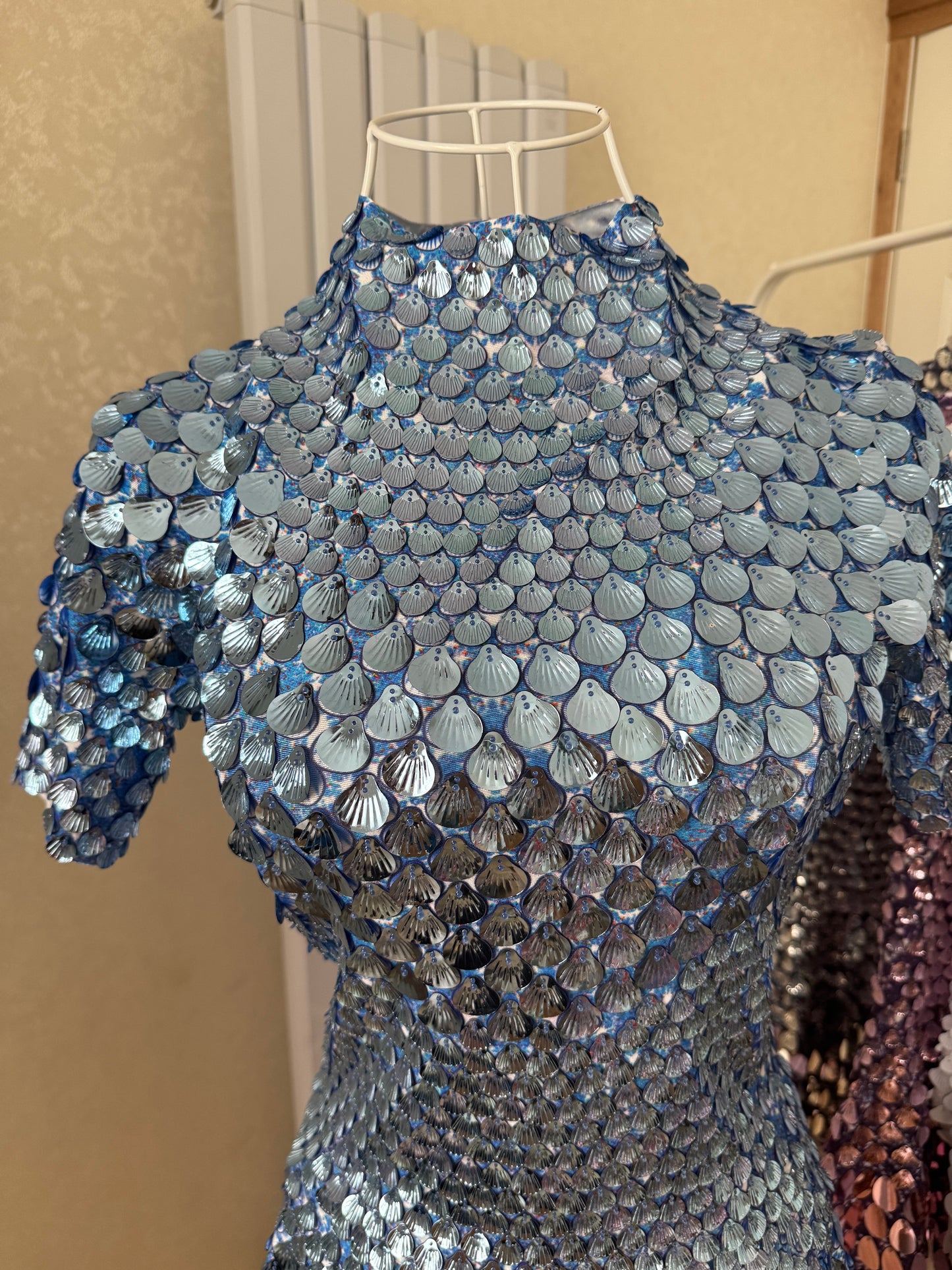Premium Aqua Blue Sequin Dress