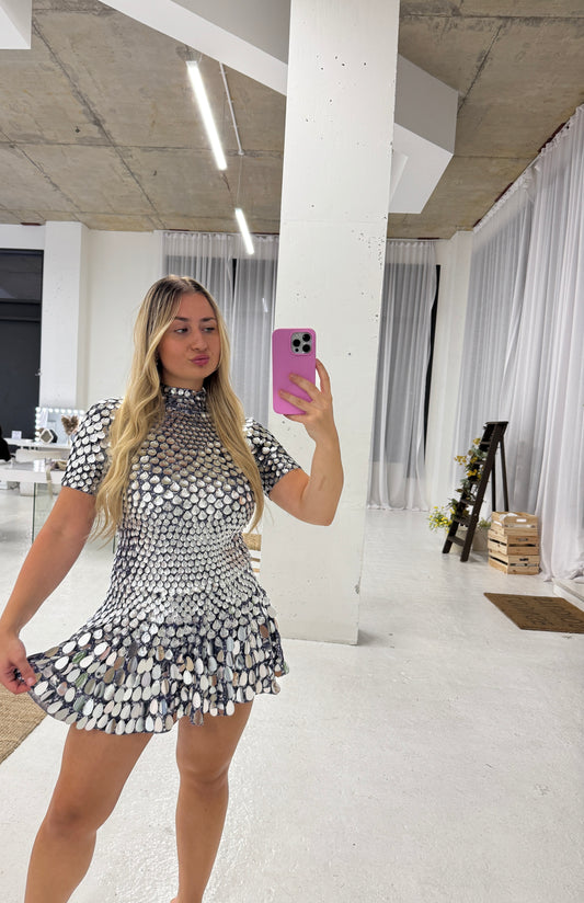 Premium Silver Sequin Dress