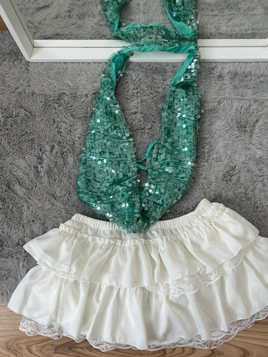 Jade Green Sequin Drape Top