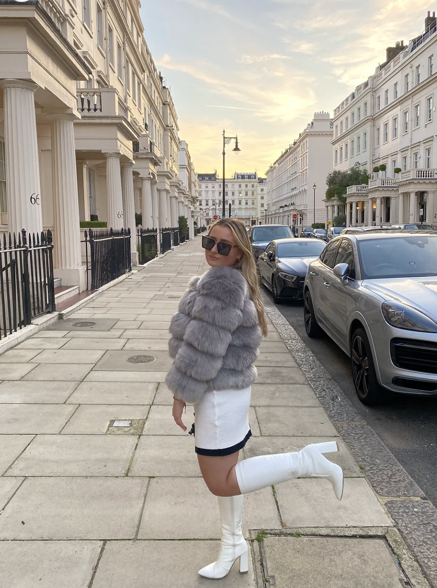 Light Grey 5-Row Coat Size UK 8-10