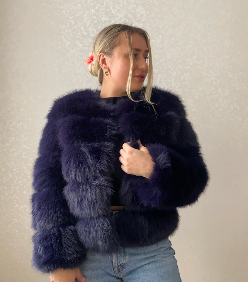 Navy 5-Row Coat Size UK 8-10