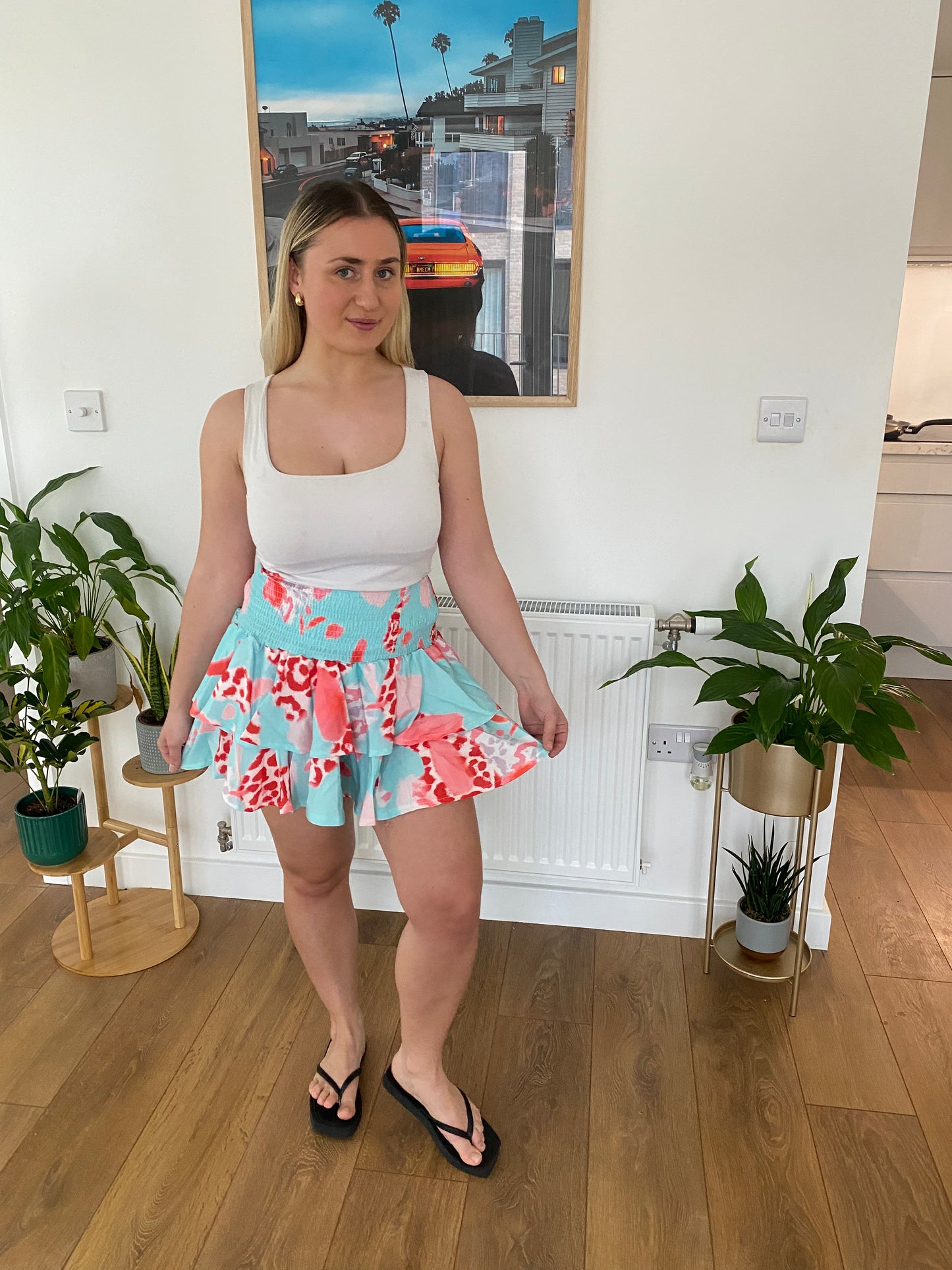 Turquoise Leopard Rara Skirt