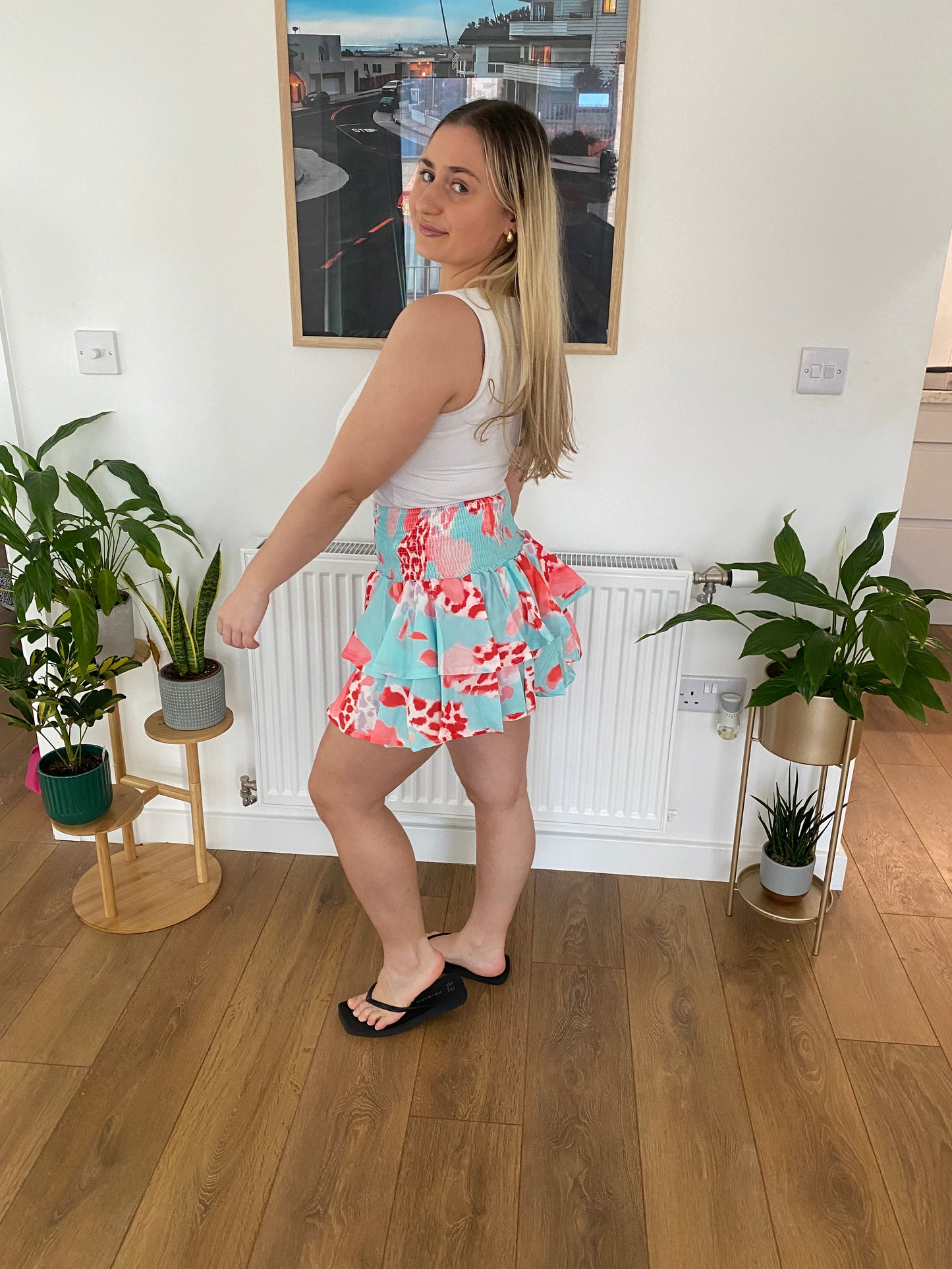 Turquoise Leopard Rara Skirt