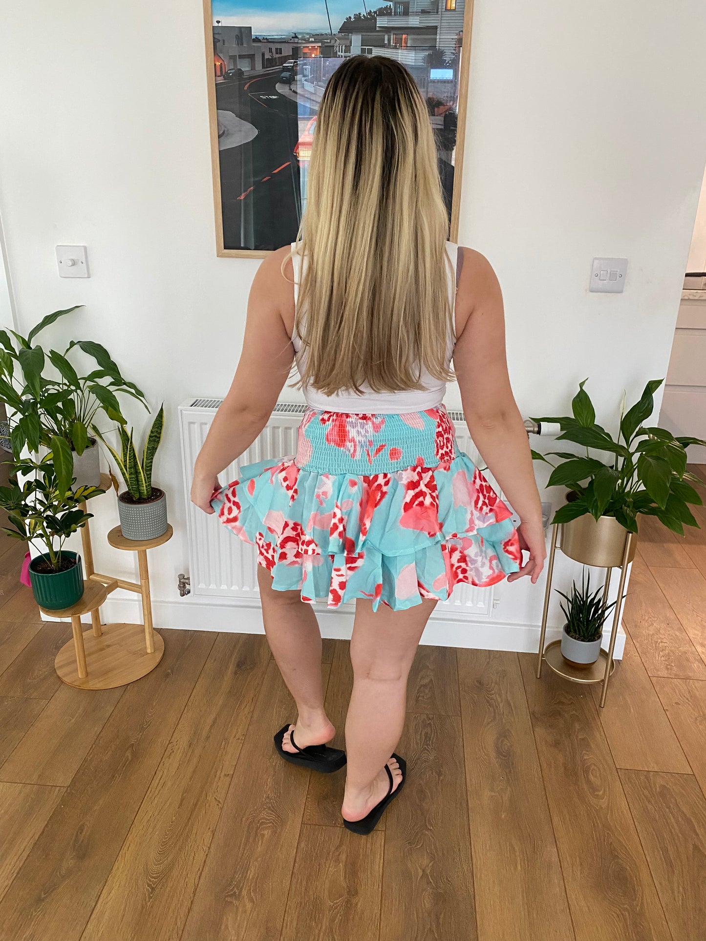 Turquoise Leopard Rara Skirt