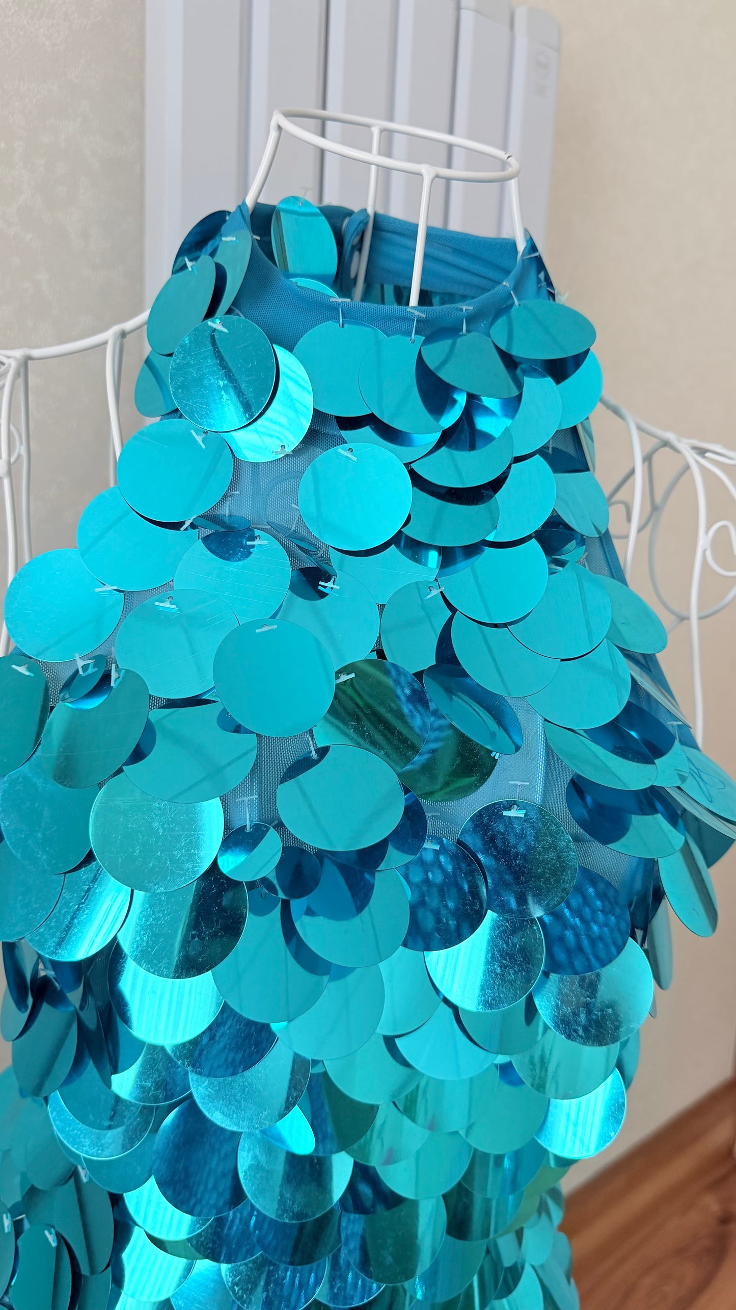 Turquoise Sequin Disc Dress