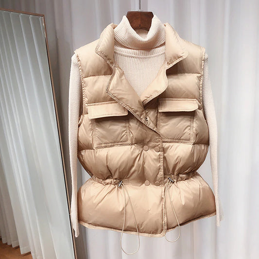 Beige Puffer Gilet