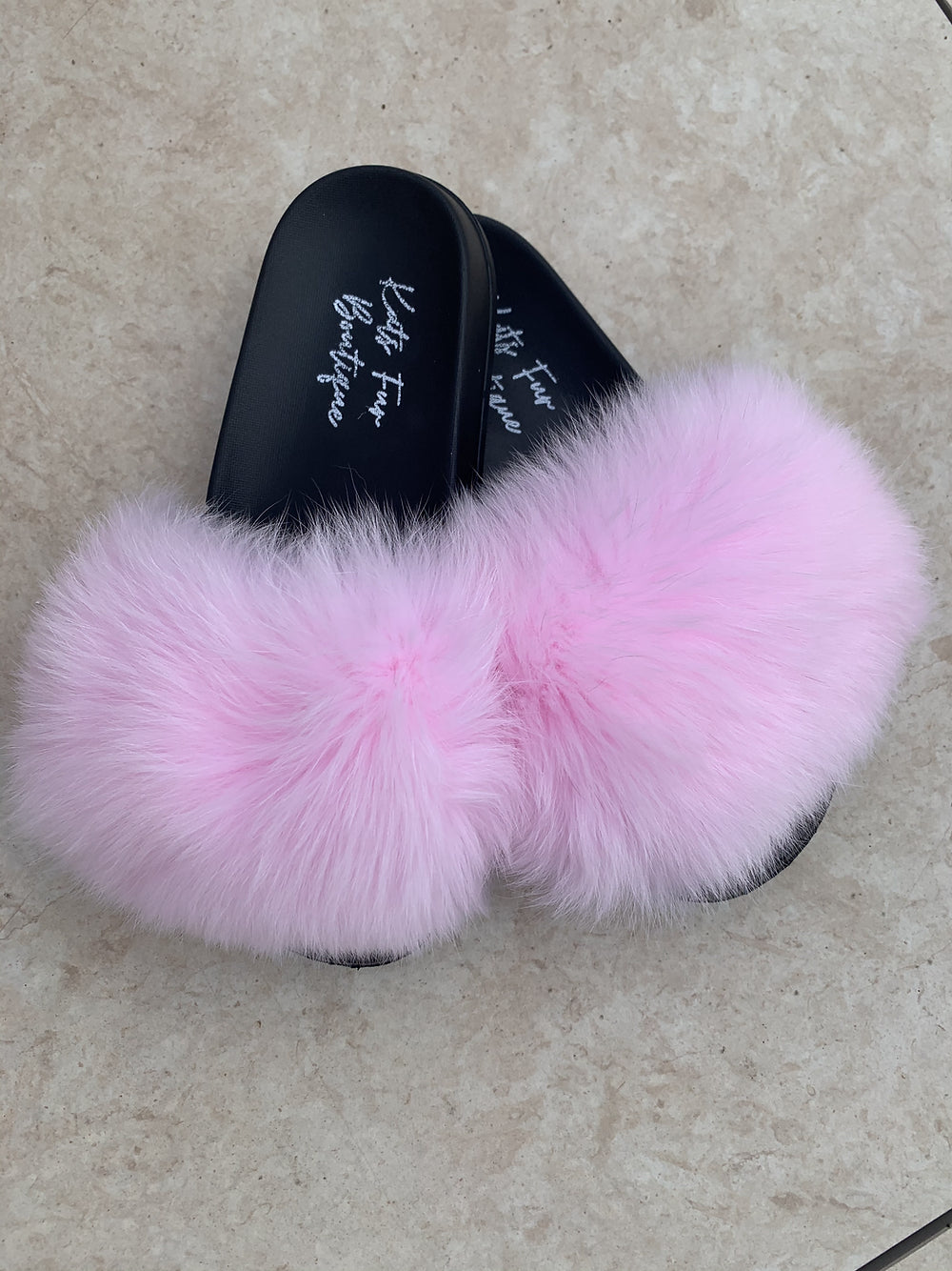 Pink Fur Sliders