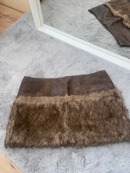 Russian Fur Leather Skirt