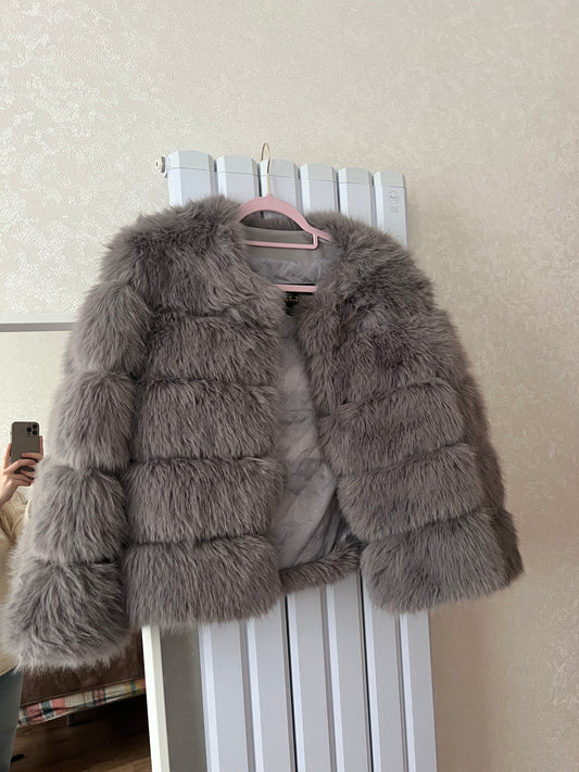 Light Grey 5-Row Coat Size UK 8-10