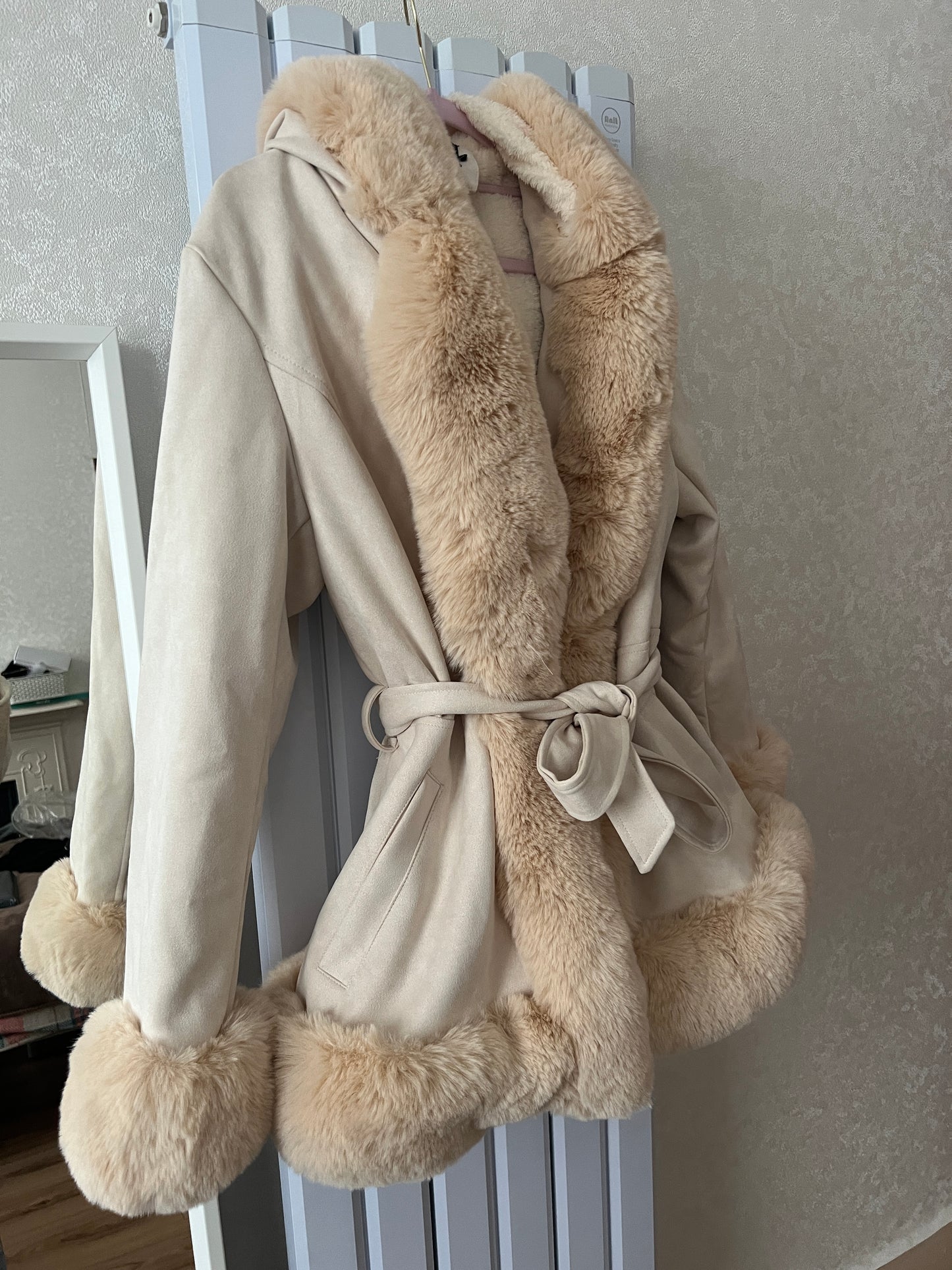 Beige Fur Cape