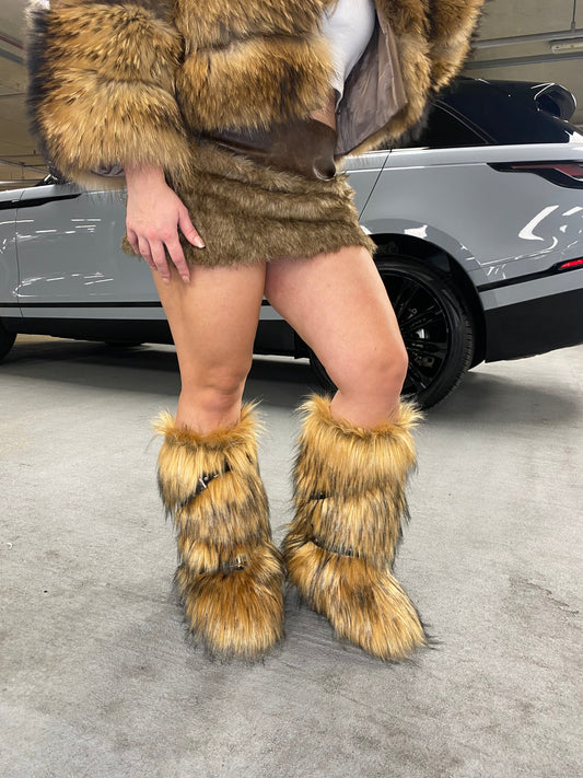 Camel Fur Snow Boots