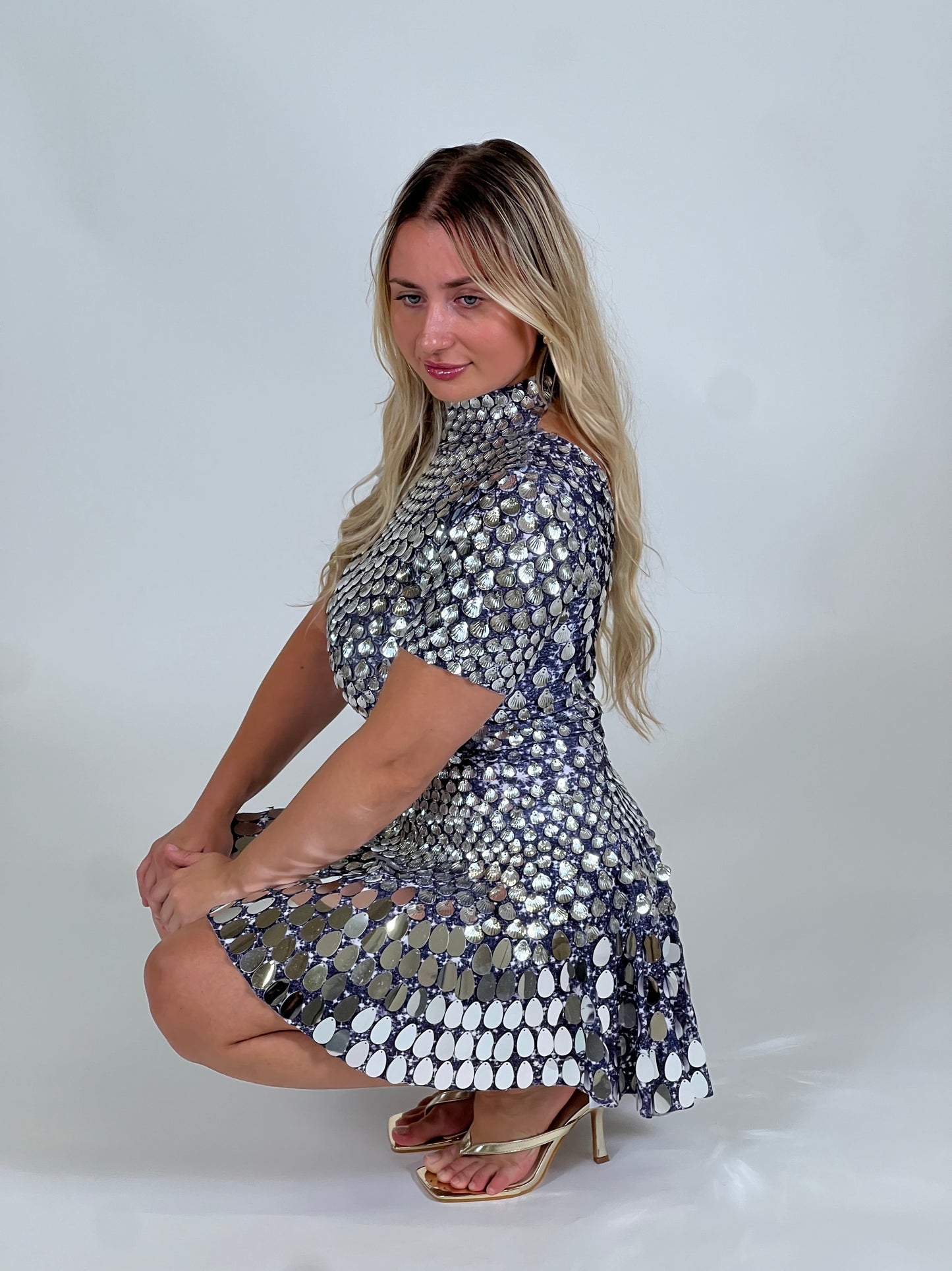 Premium Silver Sequin Dress