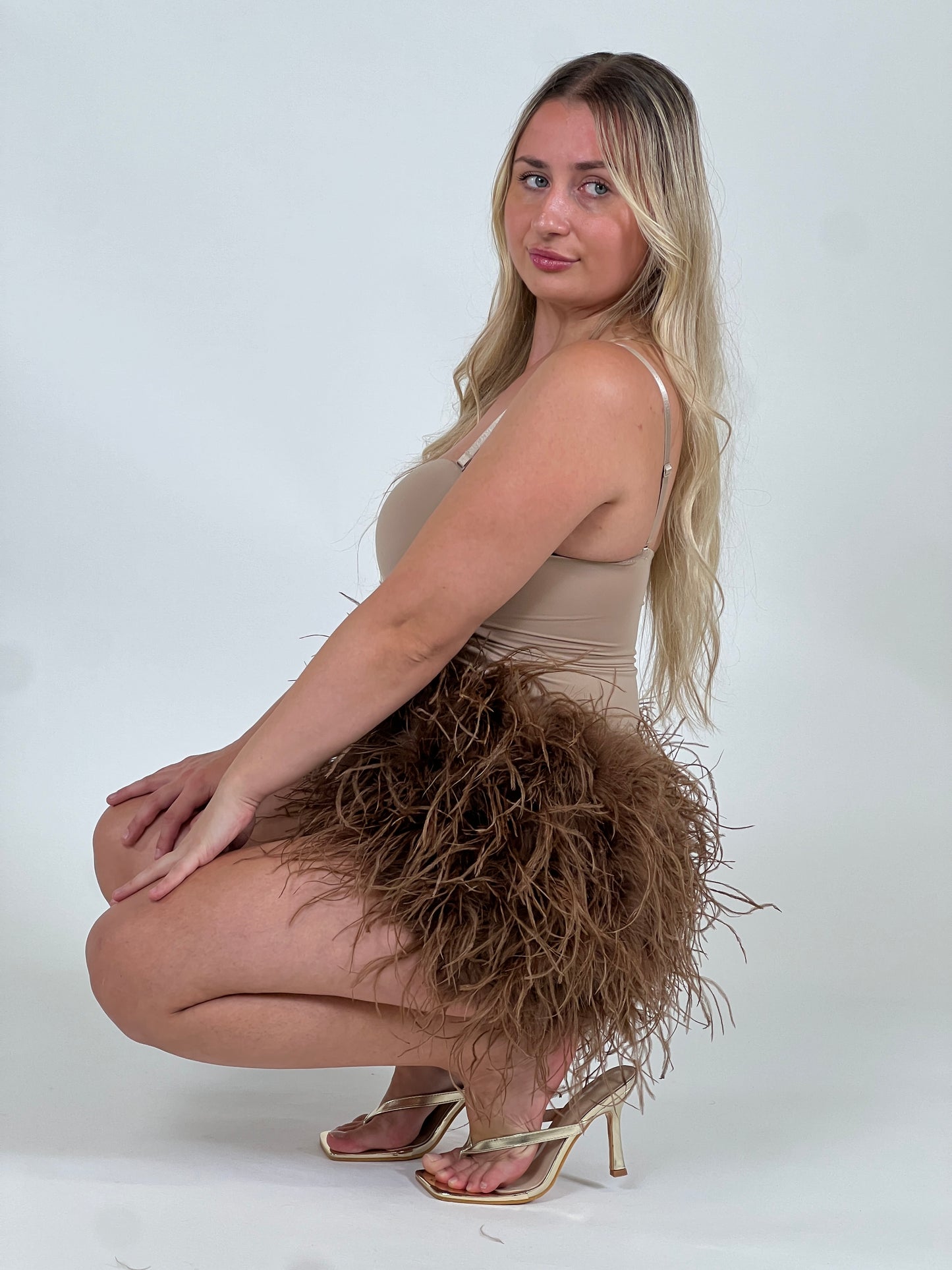 Brown Feather Skirt