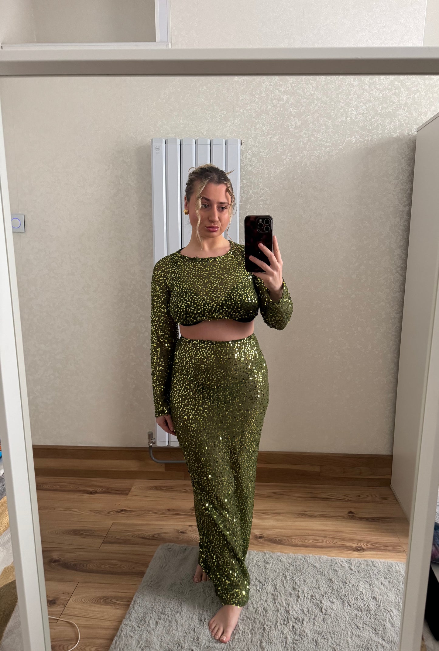 Green Sequin Co-Ord Set