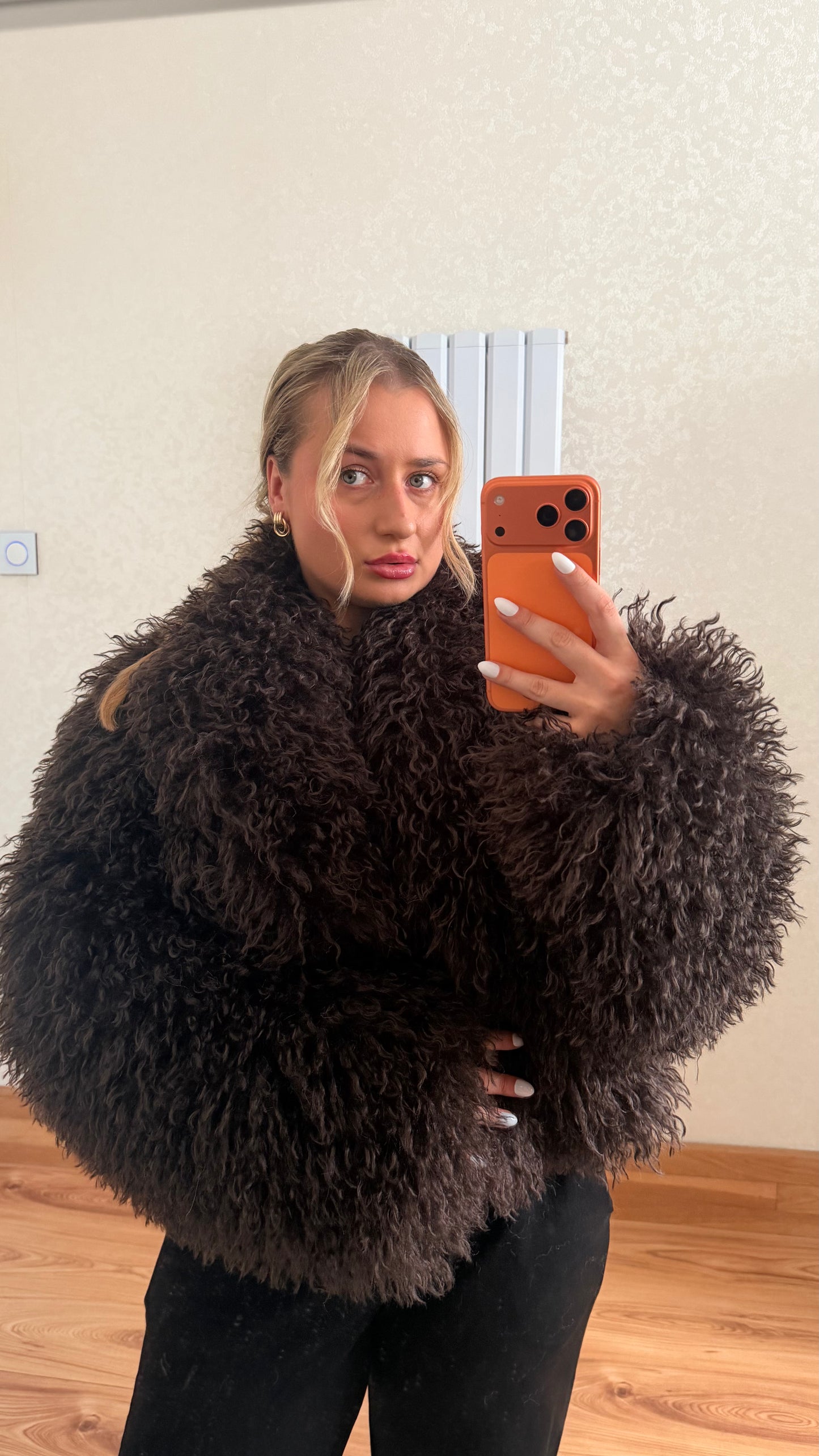 Brown Mongolian Fur Coat