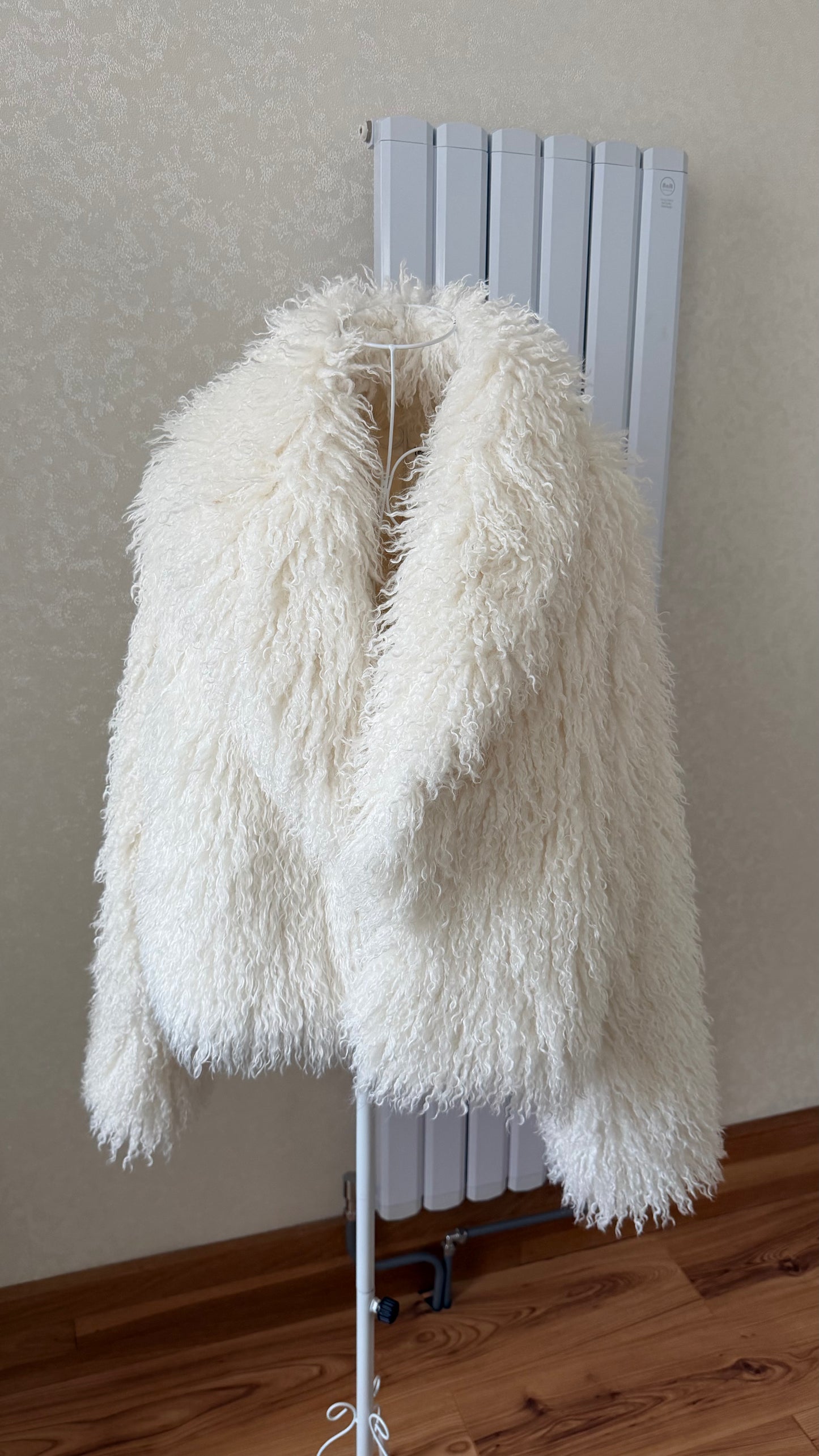 White Mongolian Fur Coat
