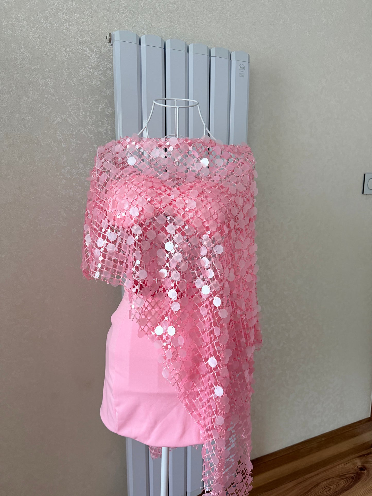 Pink Sorbet Sequin Poncho Set