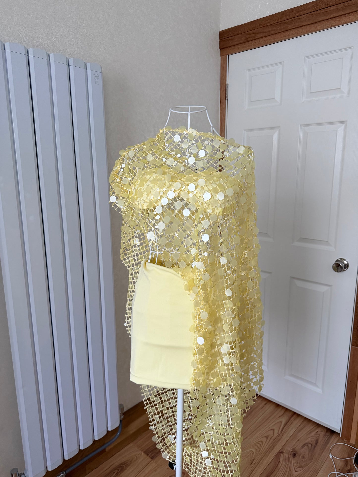 Lemon Sequin Poncho Set