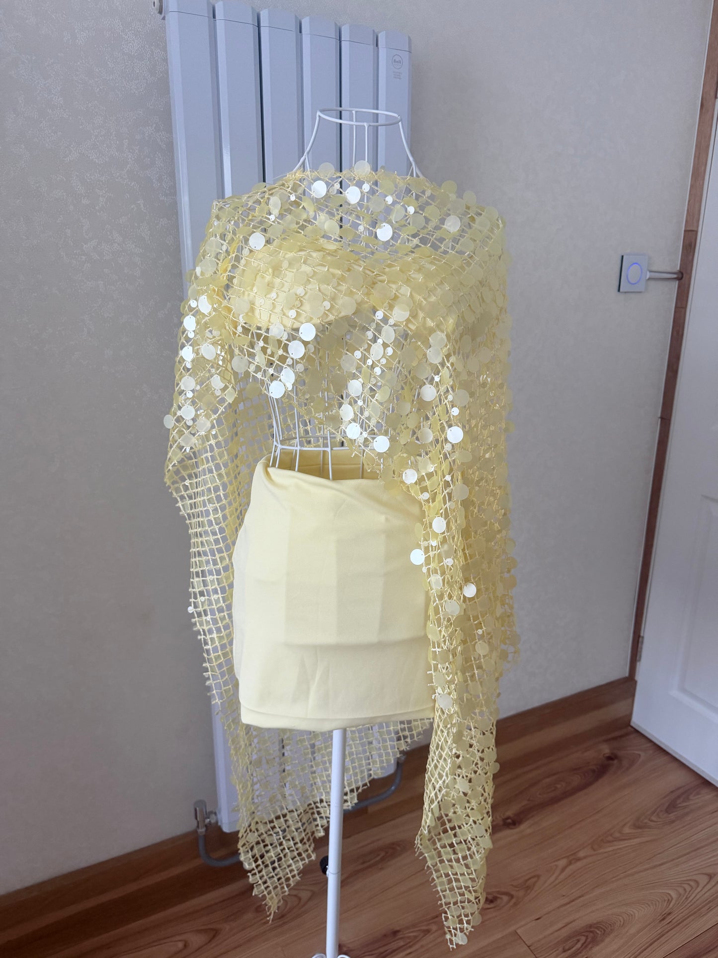 Lemon Sequin Poncho Set