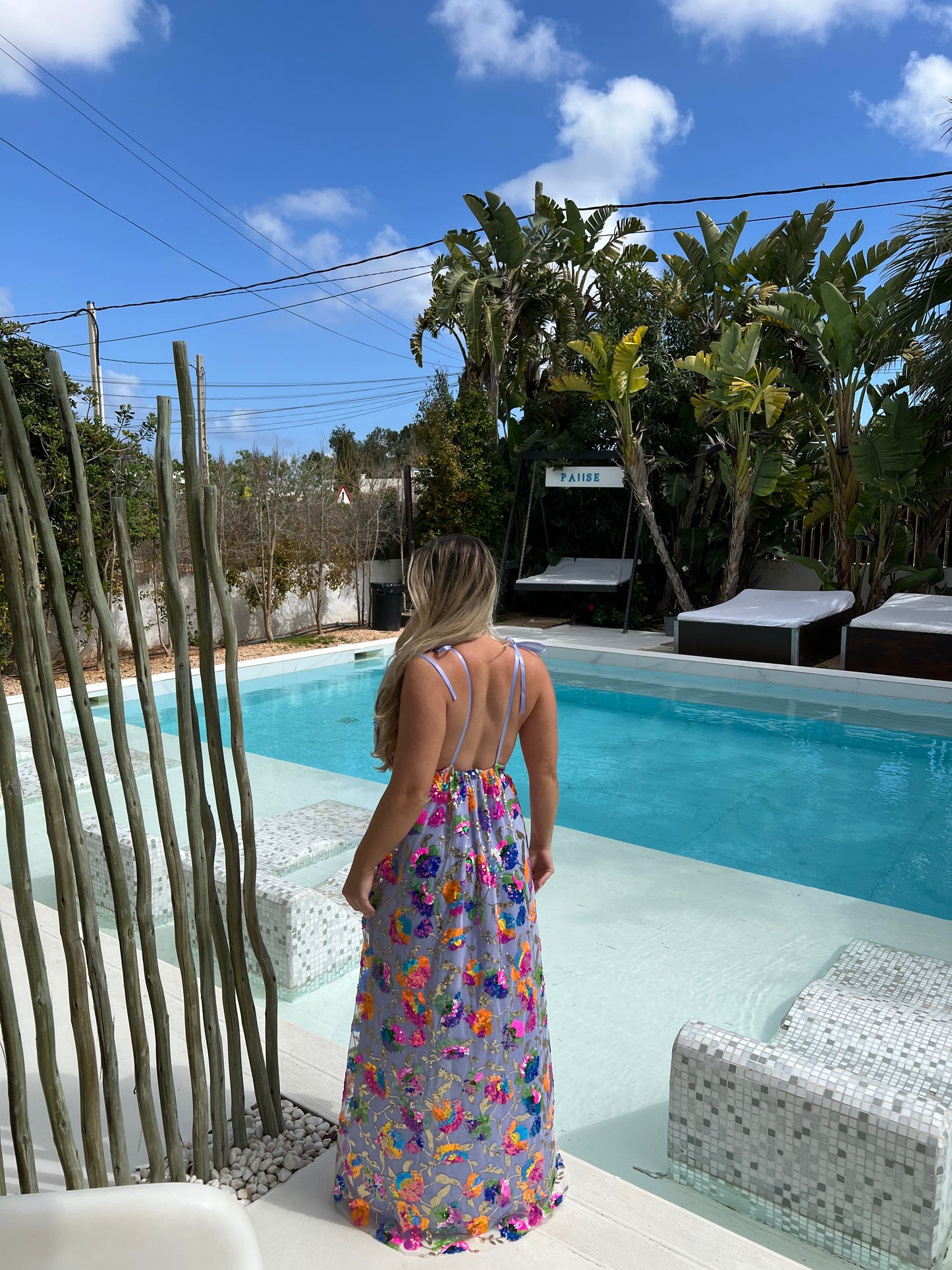 Lilac Sequin Ibiza Maxi Dress