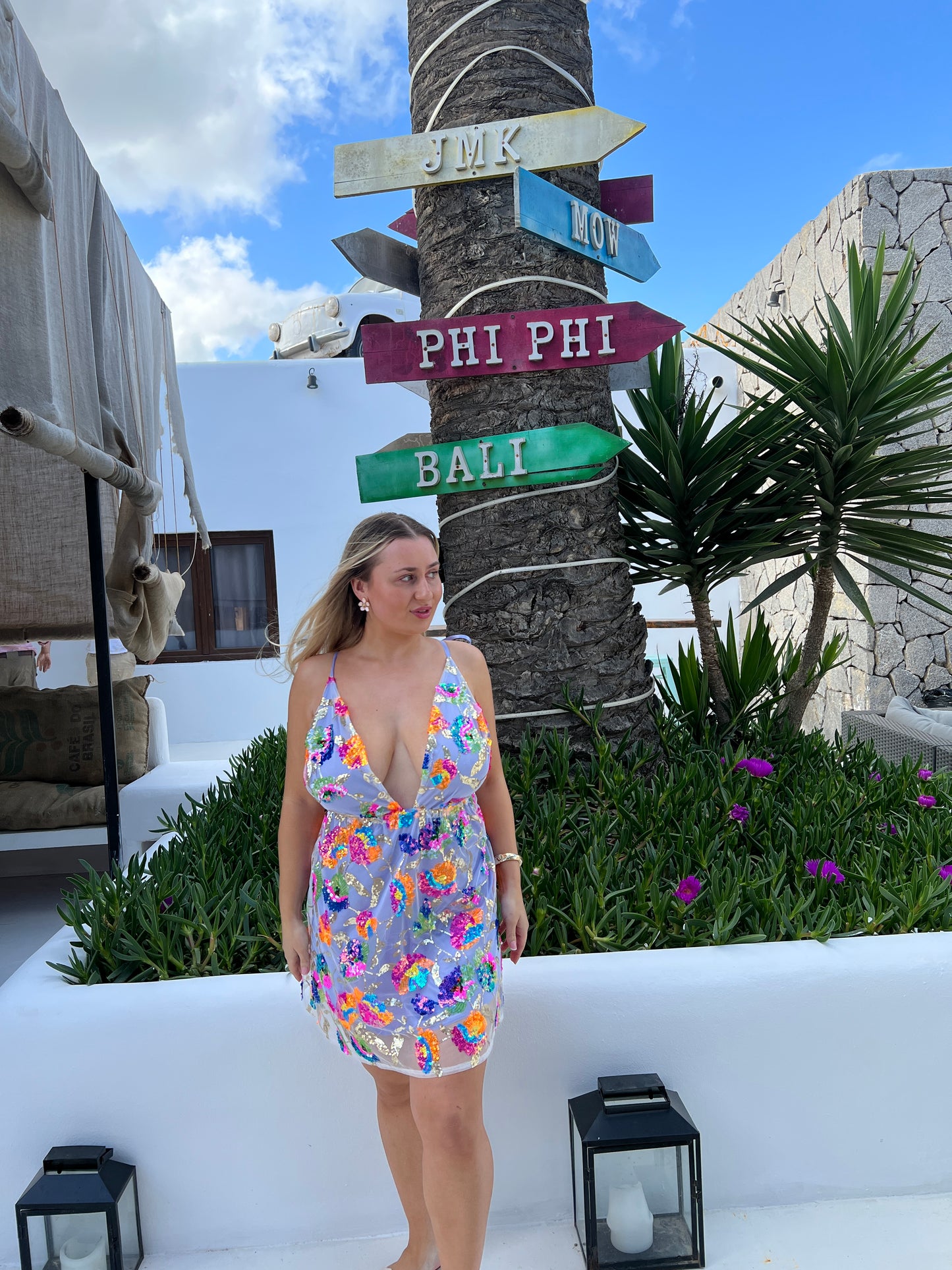 Lilac Sequin Ibiza Dress