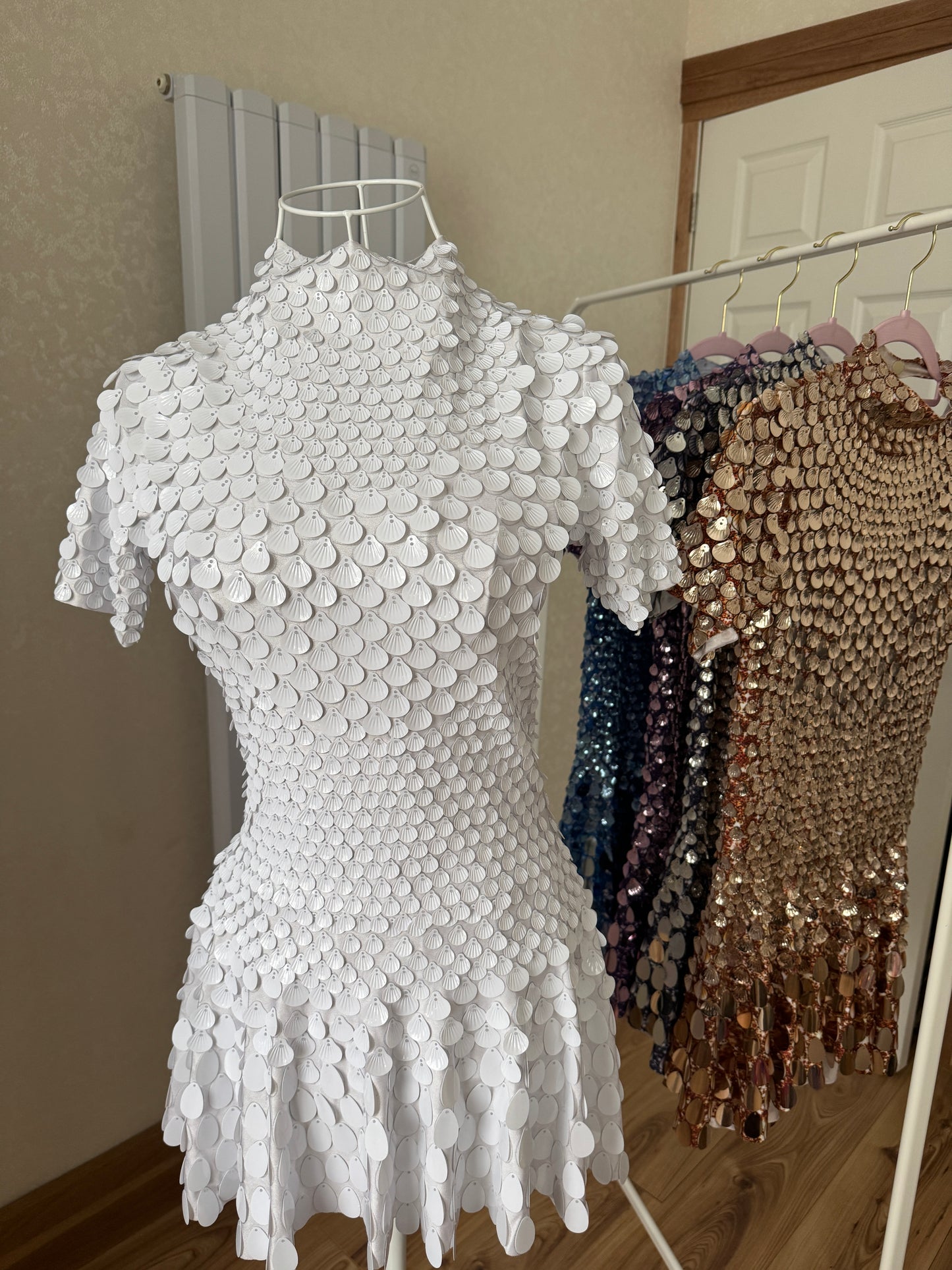 Premium White Sequin Dress