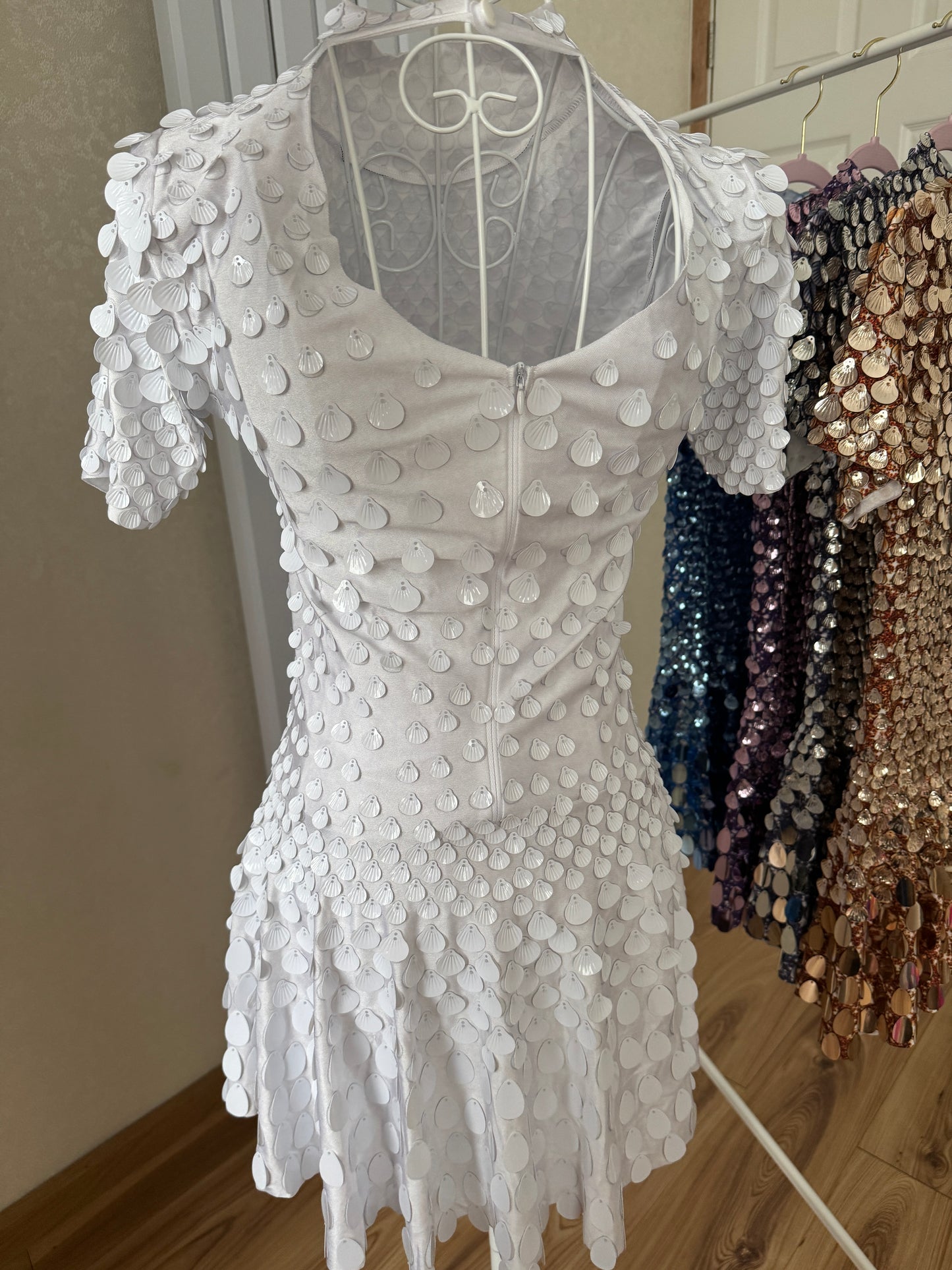 Premium White Sequin Dress
