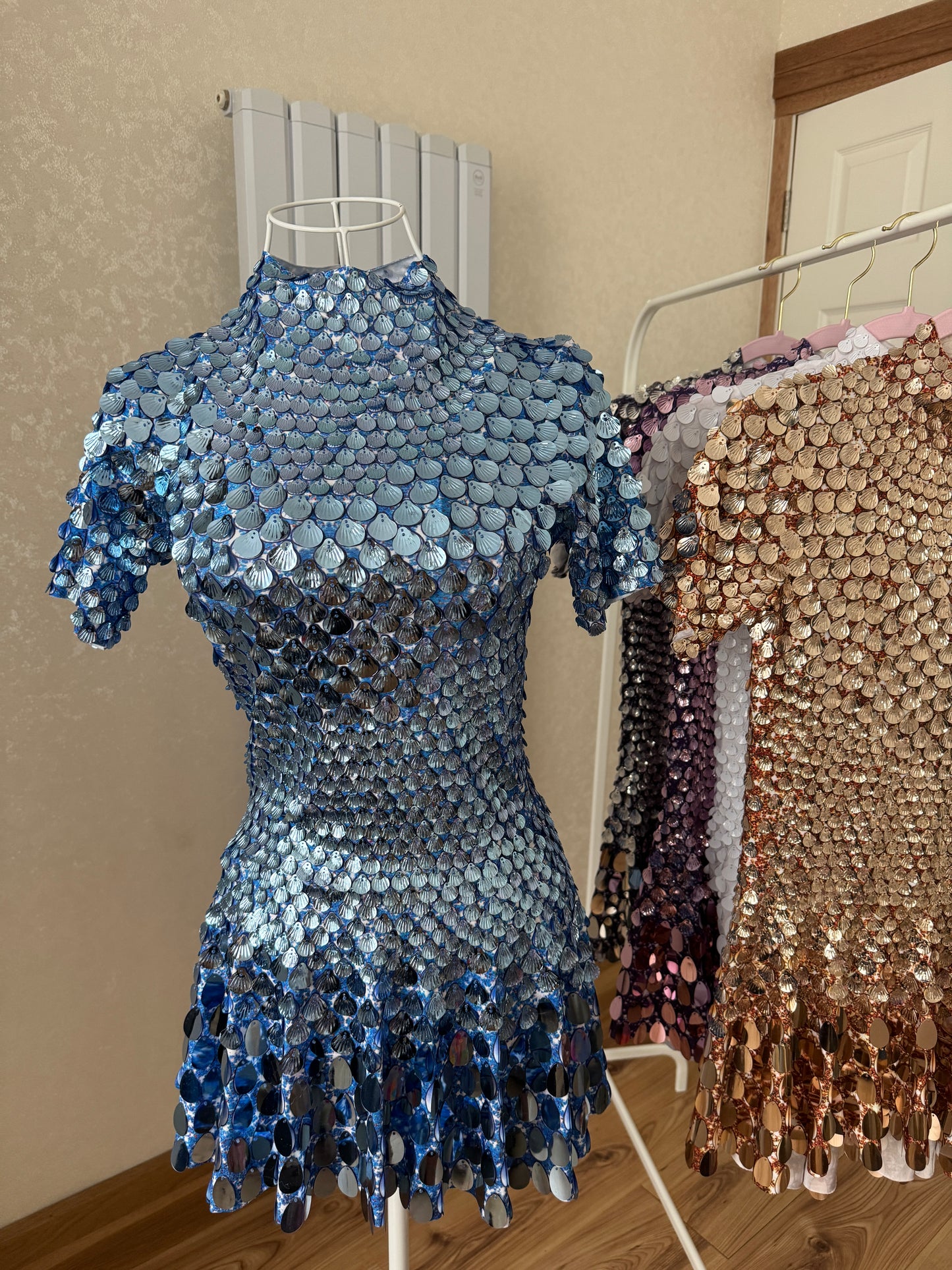 Premium Aqua Blue Sequin Dress