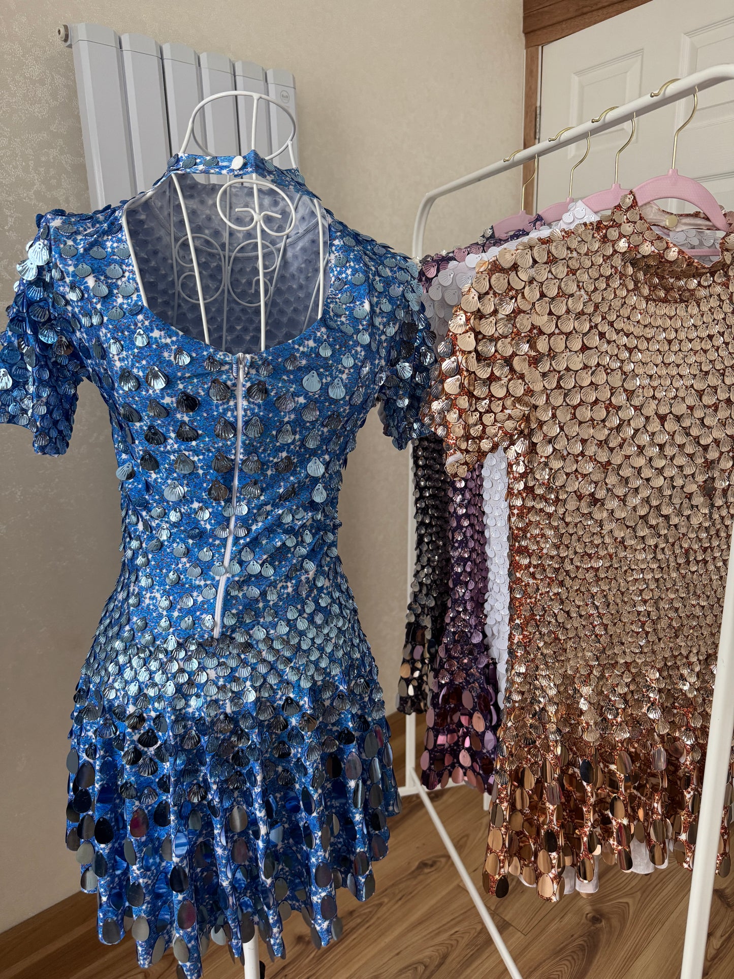 Premium Aqua Blue Sequin Dress