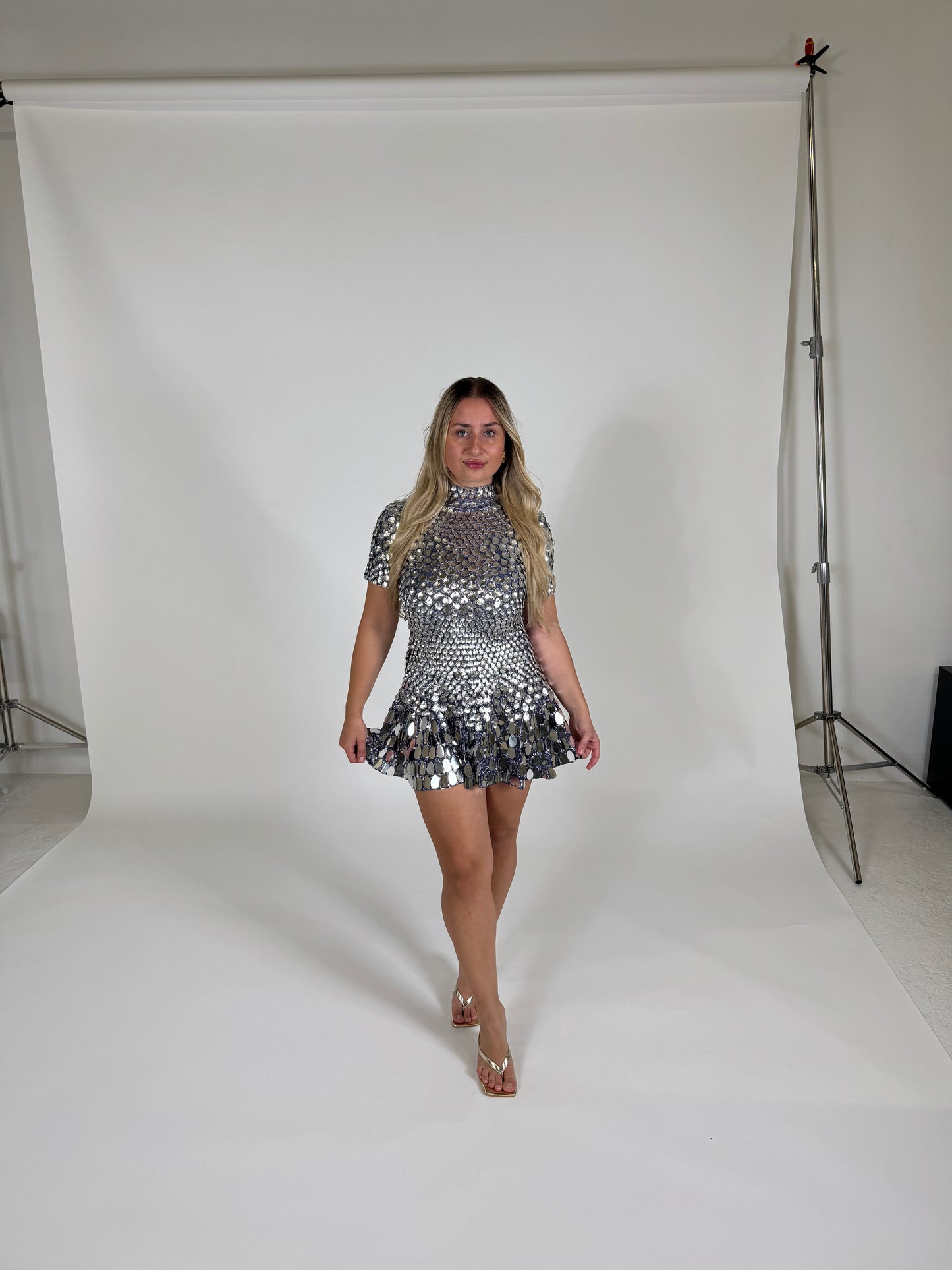 Premium Silver Sequin Dress