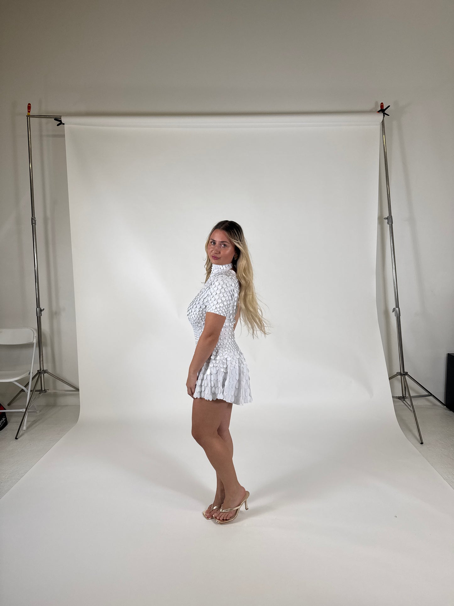 Premium White Sequin Dress