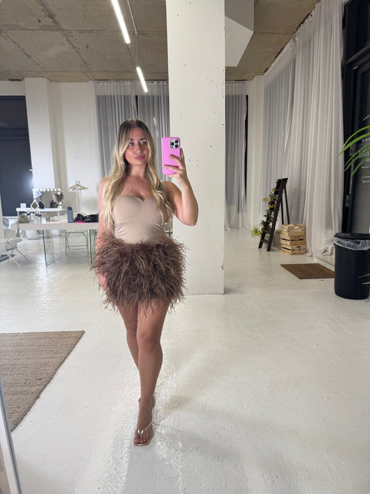 Brown Feather Skirt