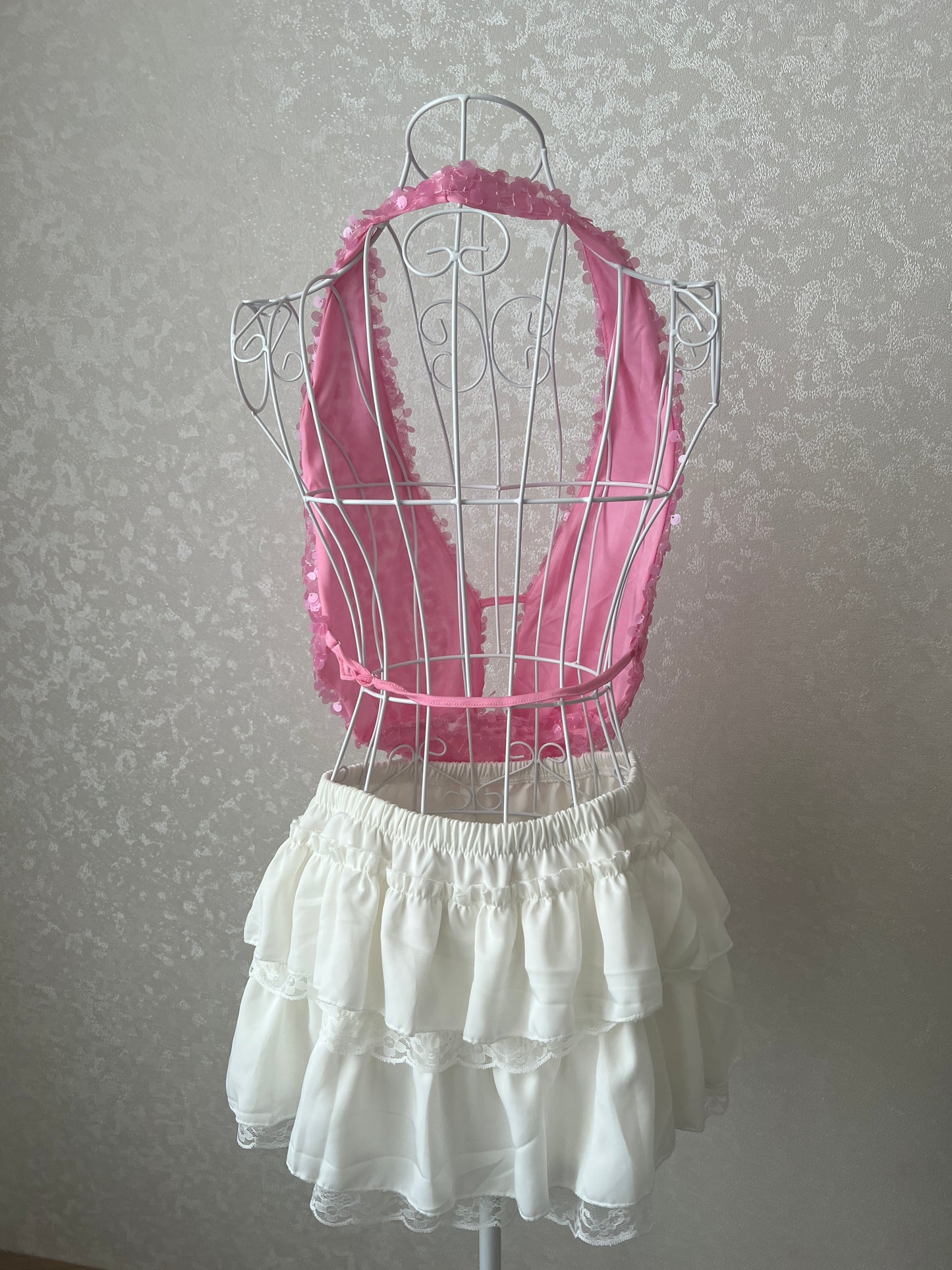 Pink Sequin Drape Top