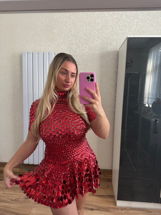 Premium Red Sequin Dress