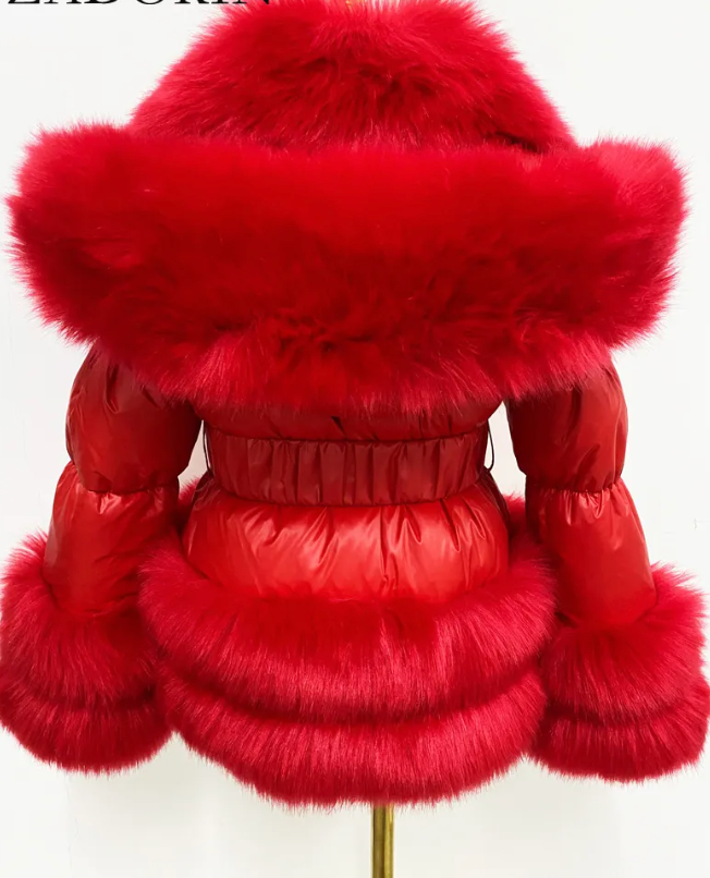Kids red 2025 fur coat