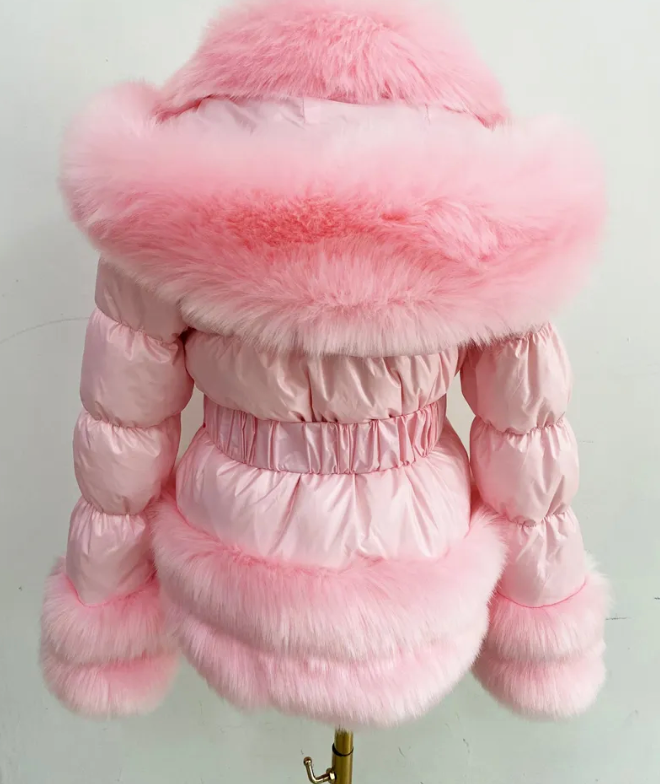 Kids pink sales fur coat