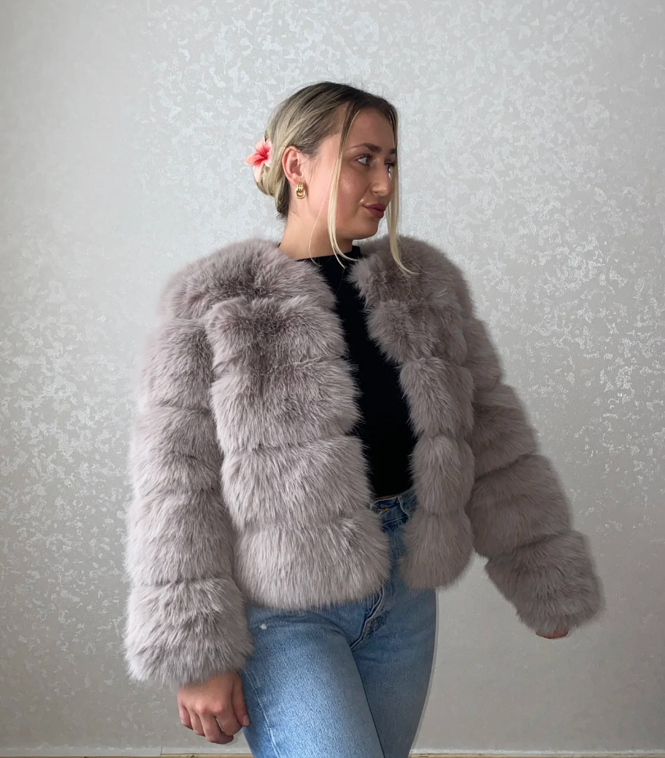 Light Mocha 5-Row Coat Size UK 8-10